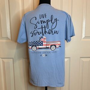 Simply Southern Light Blue Patriotic Truck Tee